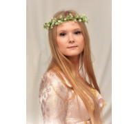 Венок цветочный  тонкий (белый) 8